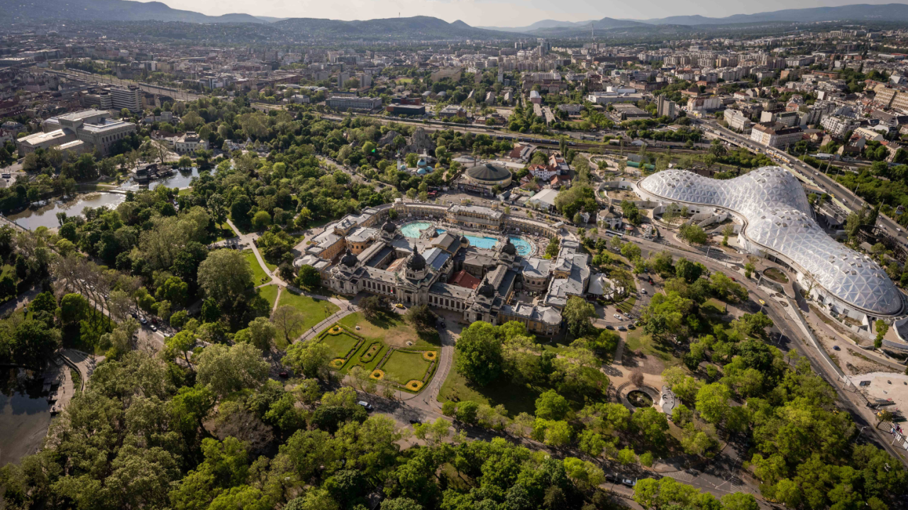 360°-os panoráma a Városliget felett a Ballon-kilátóból 3