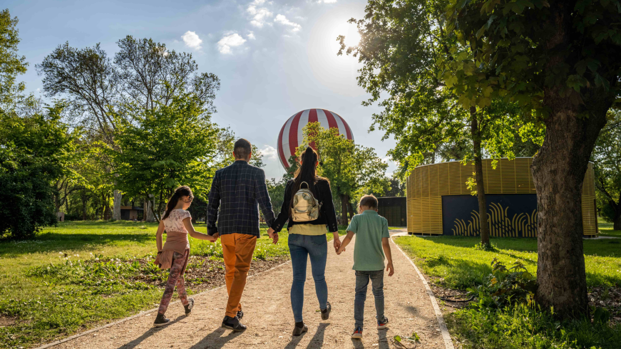 Családi panoráma vadászat Városliget felett a Ballon-kilátóból 1